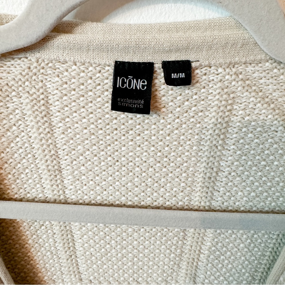 Simons Icône Cotton Textured Cardigan Boho Open Knit - Picture 3 of 6